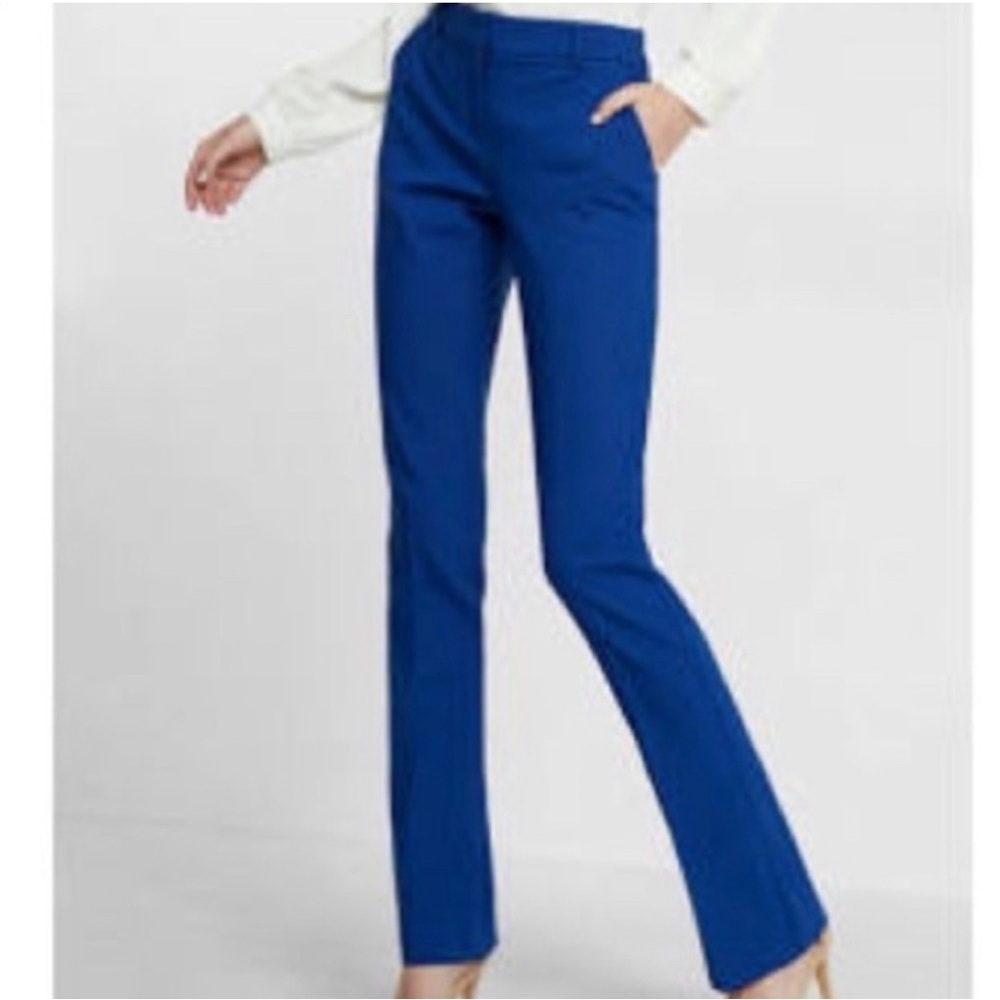 Express Columnist pants, blue, 8S boot cut pants straight leg trousers